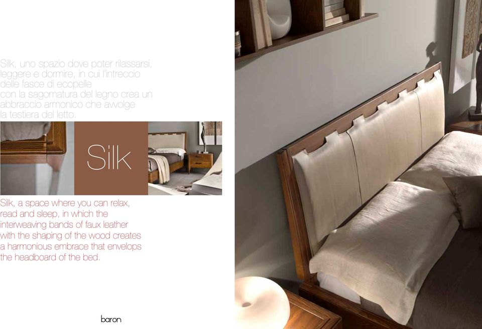 Silk Silk, a space where you can relax, read and sleep, in which the interweaving bands of faux