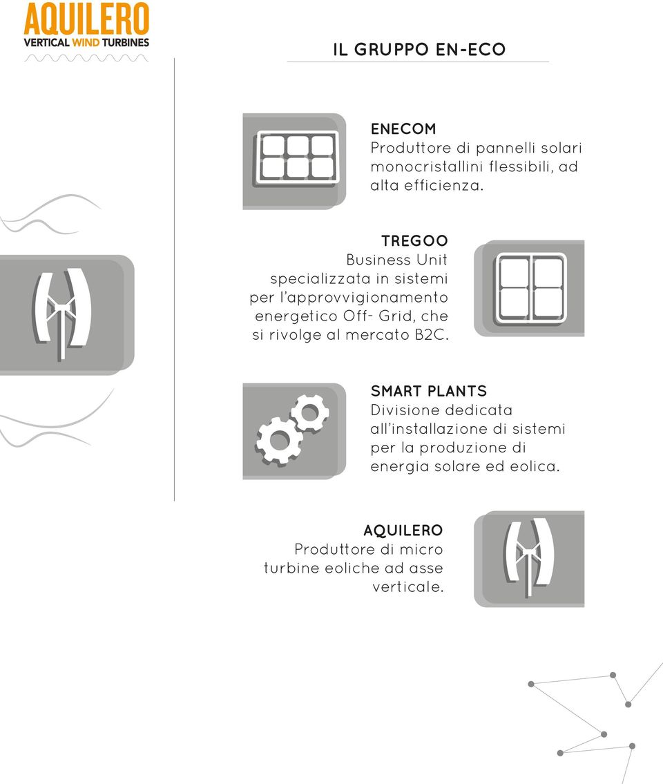 TREGOO Business Unit specializzata in sistemi per l approvvigionamento energetico Off- Grid, che si