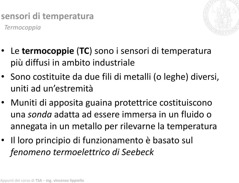 protettrice costituiscono una sonda adatta ad essere immersa in un fluido o annegata in un metallo per