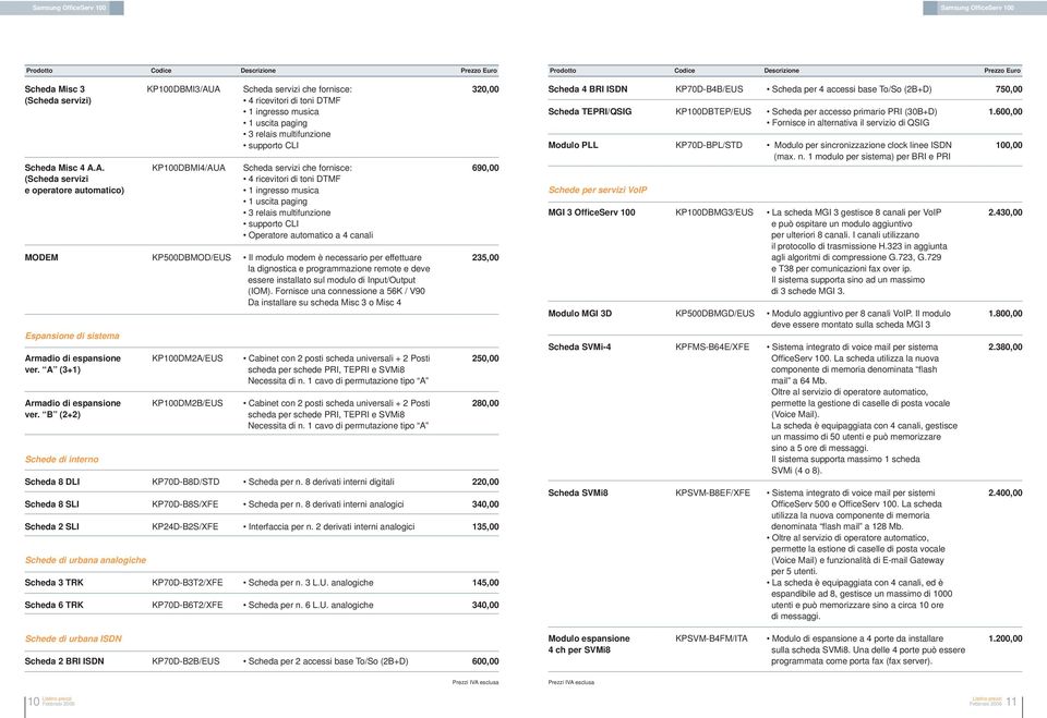 A. KP100DBMI4/AUA Scheda servizi che fornisce: 690,00 (Scheda servizi 4 ricevitori di toni DTMF e operatore automatico) 1 ingresso musica 1 uscita paging 3 relais multifunzione supporto CLI Operatore