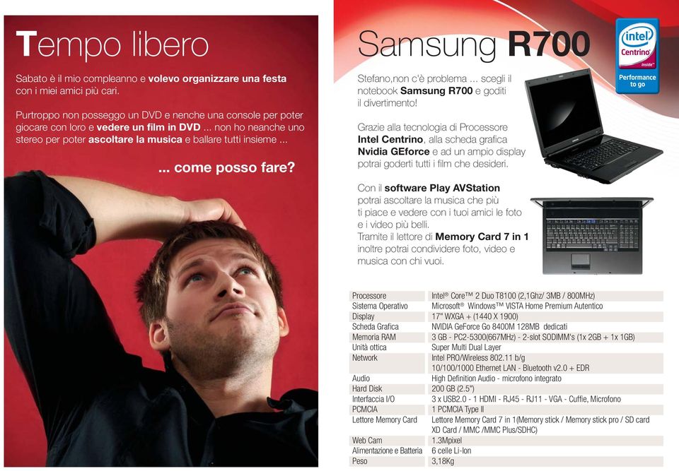 .. scegli il notebook Samsung R700 e goditi il divertimento!