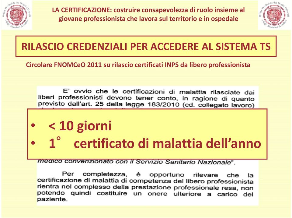 rilascio certificati INPS da libero