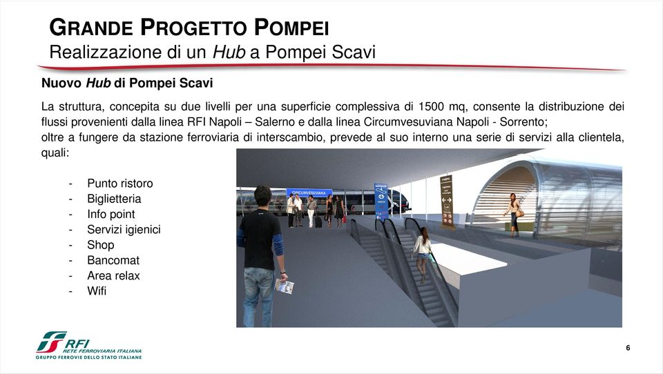 Napoli - Sorrento; oltre a fungere da stazione ferroviaria di interscambio, prevede al suo interno una serie di