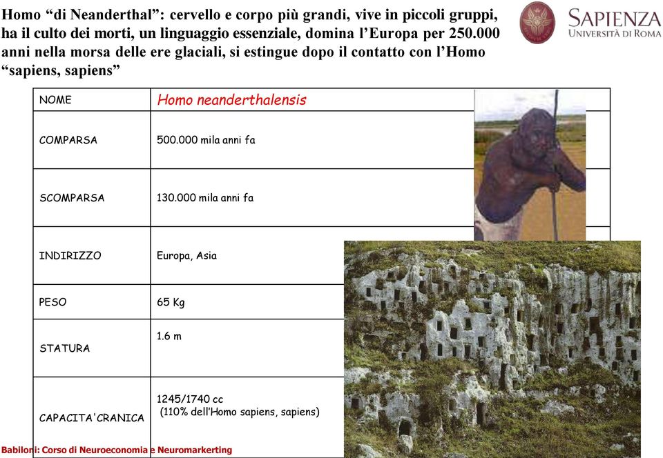 000 anni nella morsa delle ere glaciali, si estingue dopo il contatto con l Homo sapiens, sapiens NOME Homo