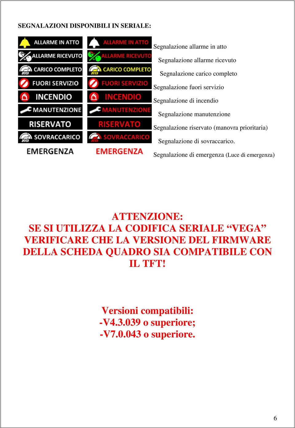 Segnalazione di sovraccarico.