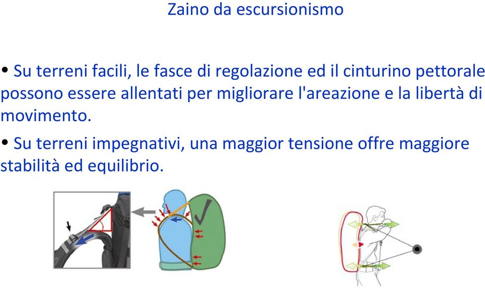 per migliorare l'areazione e la libertà di movimento.