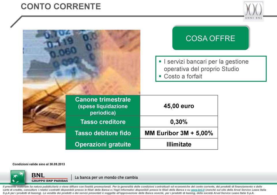(spese liquidazione periodica) 45,00 euro Tasso creditore 0,30%