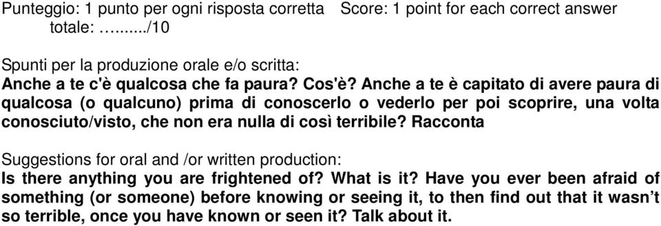 Anche a te è capitato di avere paura di qualcosa (o qualcuno) prima di conoscerlo o vederlo per poi scoprire, una volta conosciuto/visto, che non era nulla di