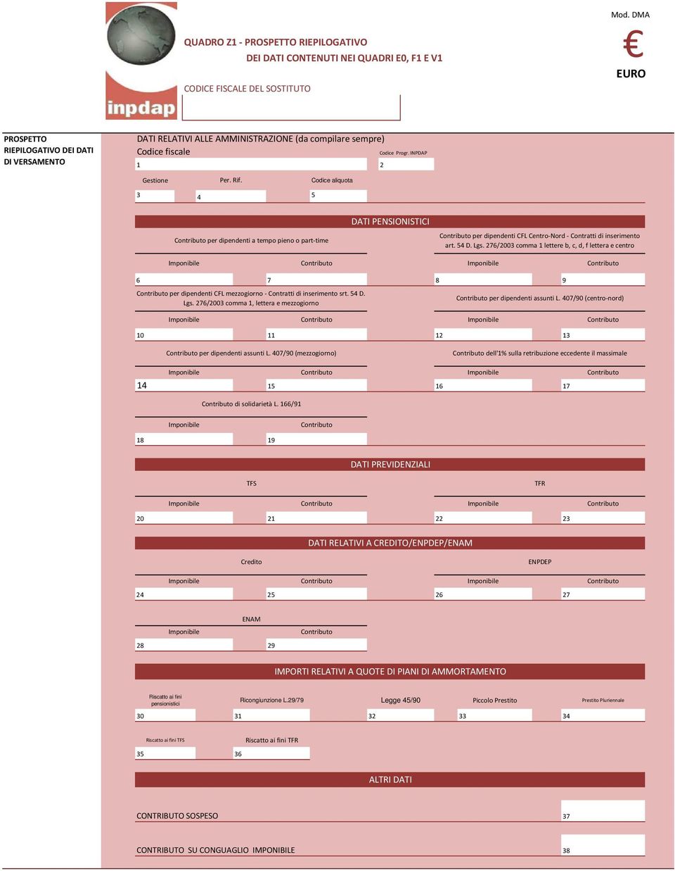 276/2003 comma 1 lettere b, c, d, f lettera e centro 6 7 9 per dipendenti CFL mezzogiorno - Contratti di inserimento srt. 5 D. Lgs. 276/2003 comma 1, lettera e mezzogiorno per dipendenti assunti L.