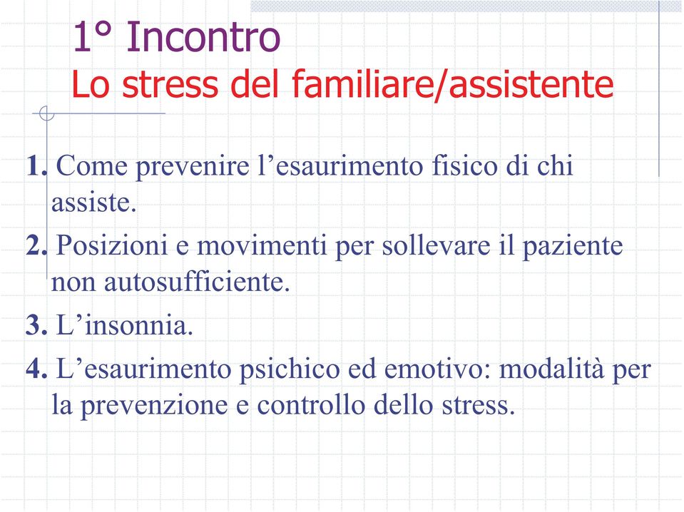 autosufficiente. 3. L insonnia. 4.