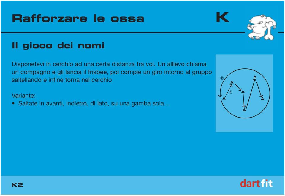 Un allievo chiama un compagno e gli lancia il frisbee, poi compie un