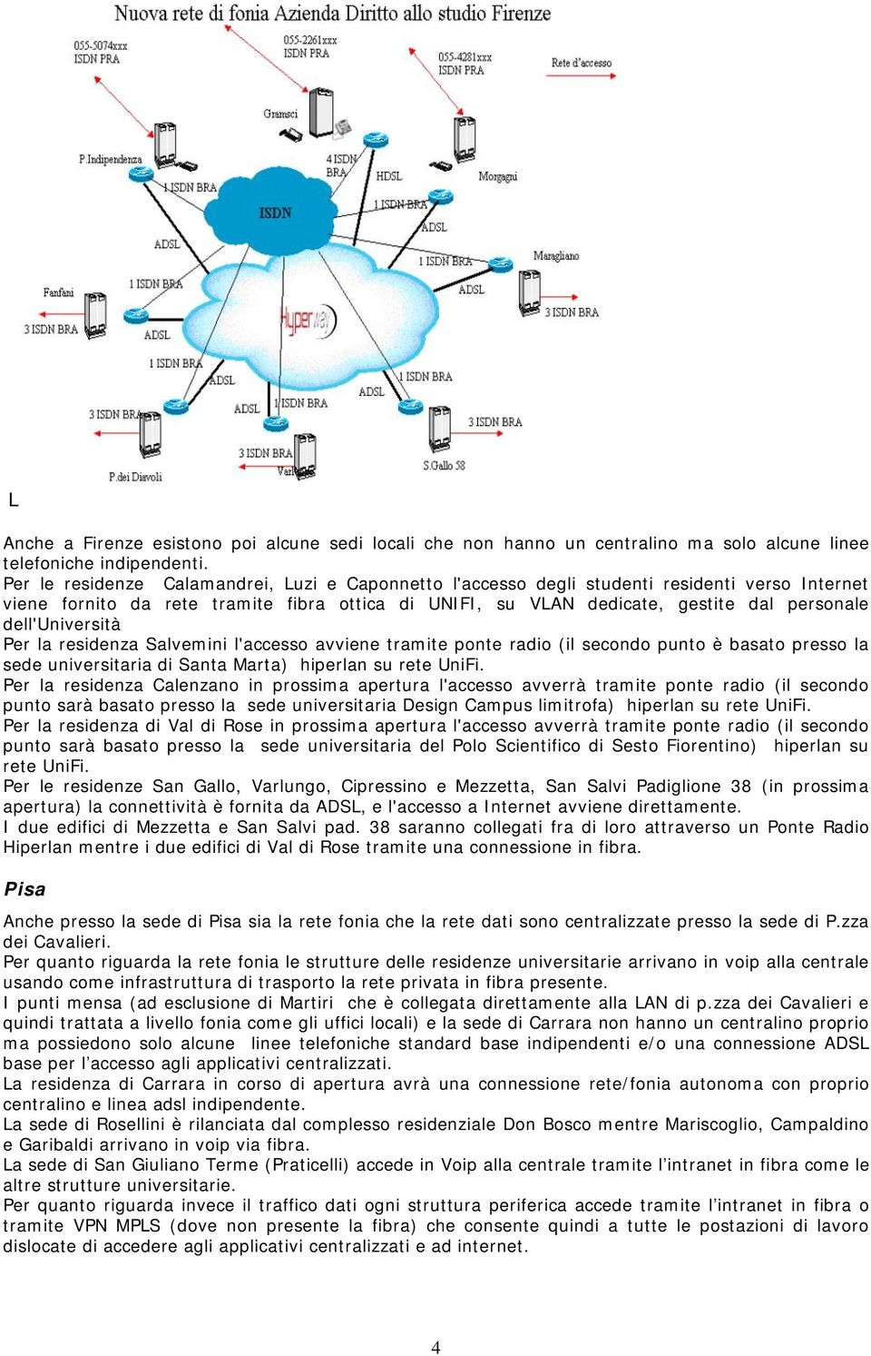 dell'università Per la residenza Salvemini l'accesso avviene tramite ponte radio (il secondo punto è basato presso la sede universitaria di Santa Marta) hiperlan su rete UniFi.