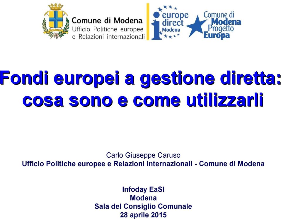 europee e Relazioni internazionali - Comune di Modena