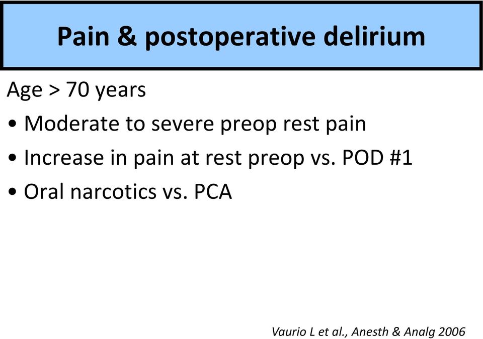 in pain at rest preop vs.