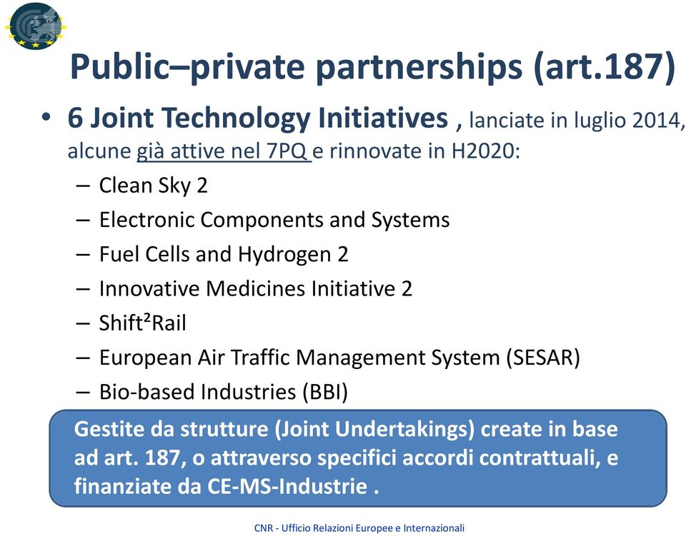 2 Electronic Components and Systems Fuel Cells and Hydrogen 2 Innovative Medicines Initiative 2 Shift²Rail European Air