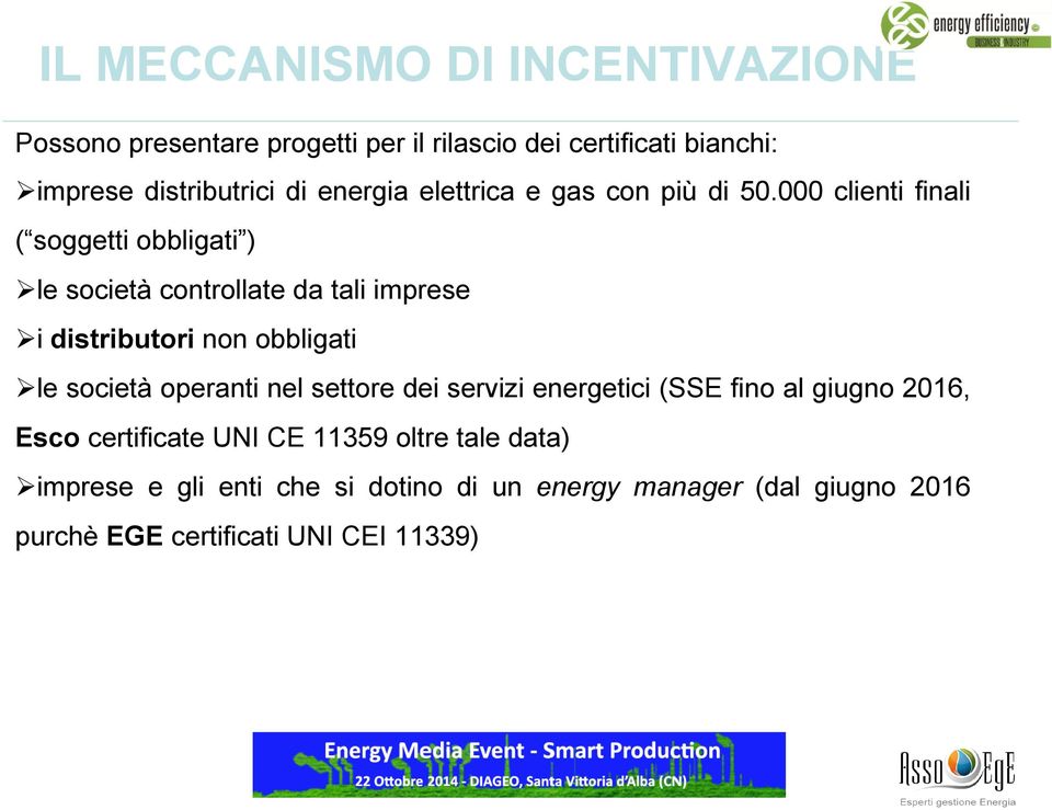 000 clienti finali ( soggetti obbligati ) le società controllate da tali imprese i distributori non obbligati le società