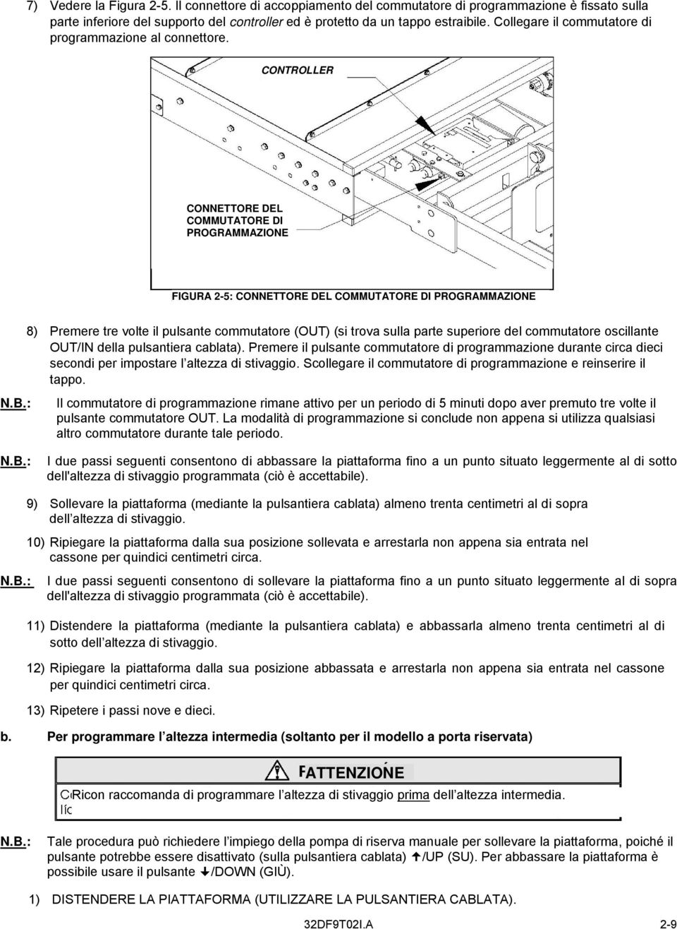 CONTROLLER CONNETTORE DEL COMMUTATORE DI PROGRAMMAZIONE FIGURA 2-5: CONNETTORE DEL COMMUTATORE DI PROGRAMMAZIONE 8) Premere tre volte il pulsante commutatore (OUT) (si trova sulla parte superiore del