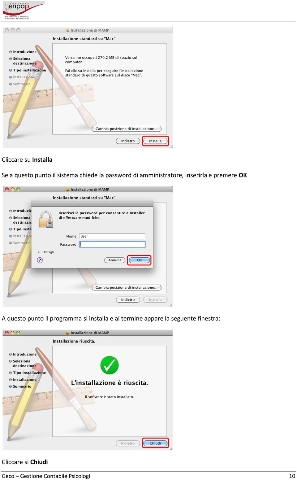 punto il programma si installa e al termine appare la