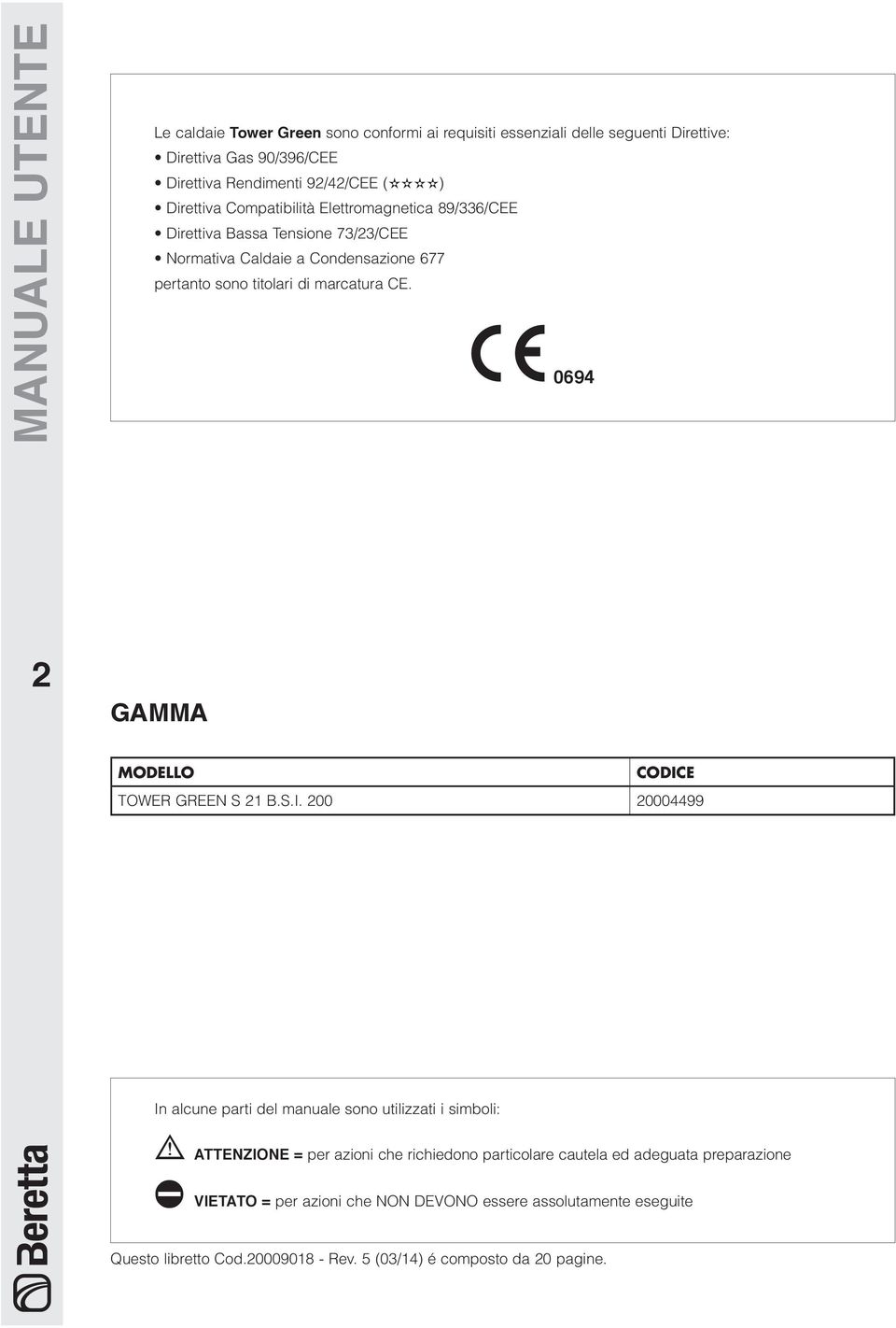 CE. 69 GAMMA MODELLO CODIC