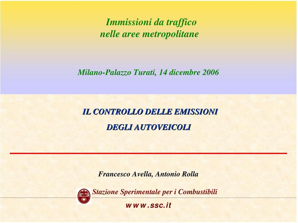 dicembre 2006 IL CONTROLLO DELLE