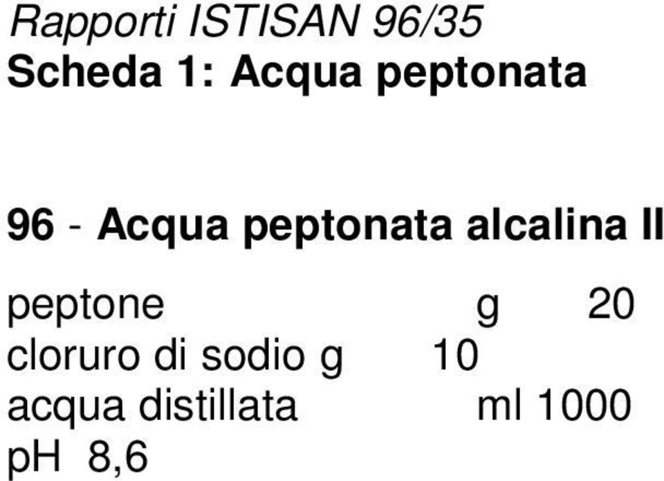 alcalina II peptone g 20 cloruro di