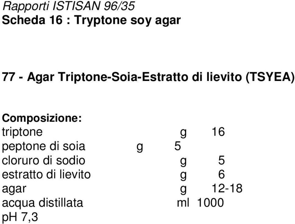 triptone g 16 peptone di soia g 5 cloruro di sodio g 5