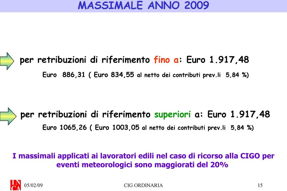 li 5,84 %) per retribuzioni di riferimento superiori a: Euro 1.