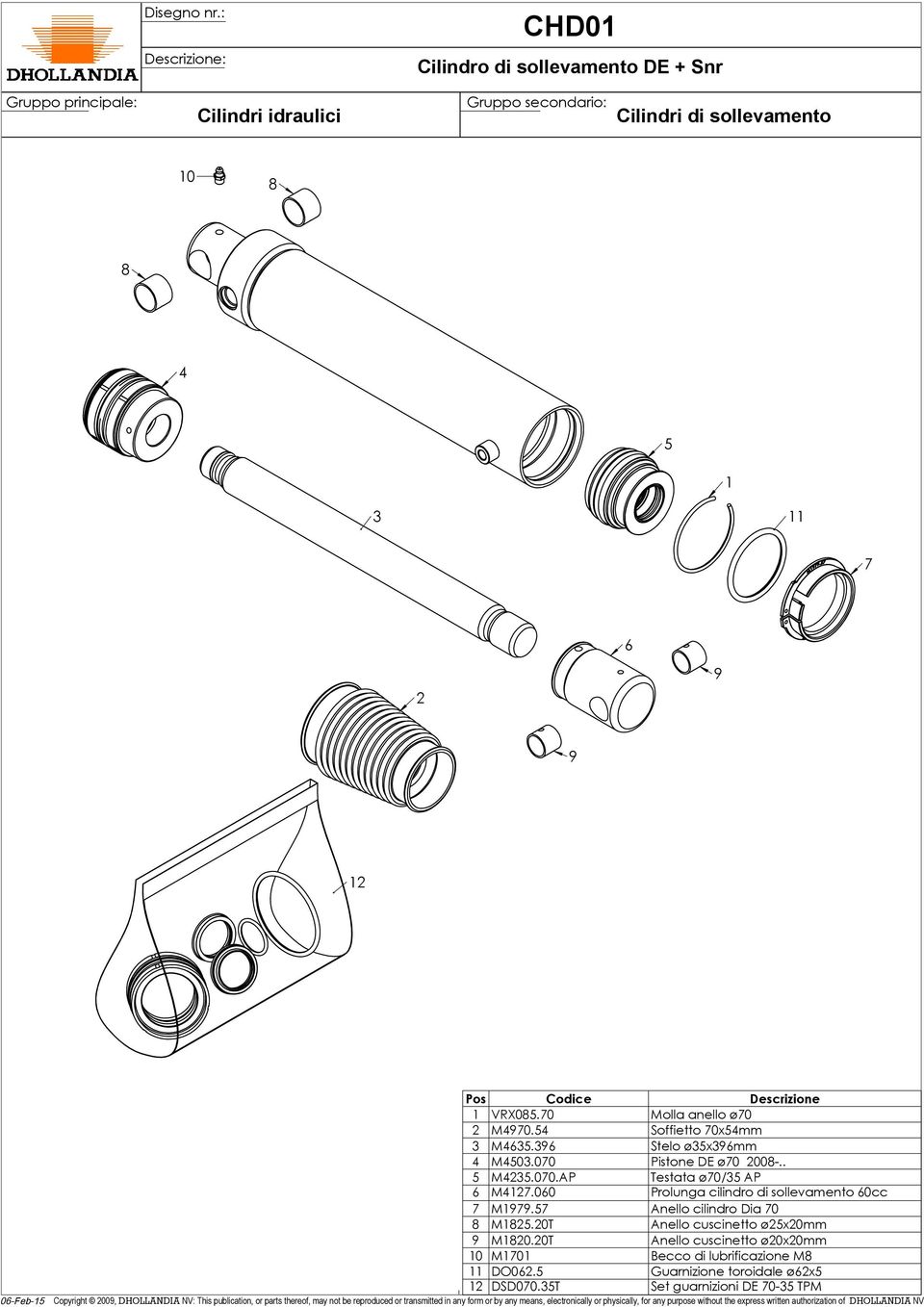 0T Anello cuscinetto ø0x0mm M Becco di lubrificazione M DO0. Guarnizione toroidale øx DSD00.