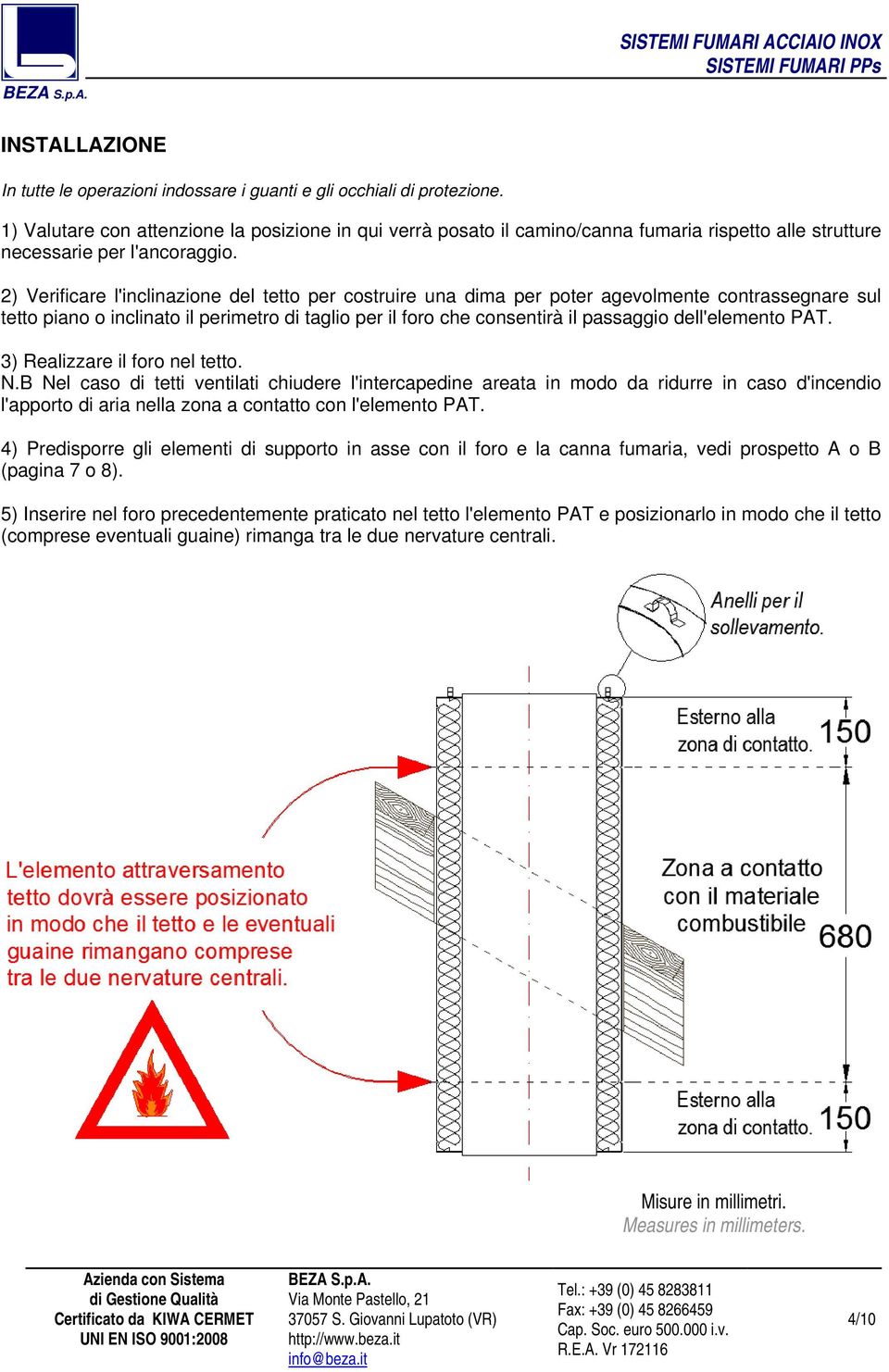 2) Verificare l'inclinazione del tetto per costruire una dima per poter agevolmente contrassegnare sul tetto piano o inclinato il perimetro di taglio per il foro che consentirà il passaggio