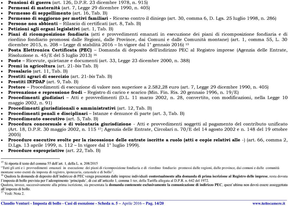 B) Petizioni agli organi legislativi (art. 1, Tab.