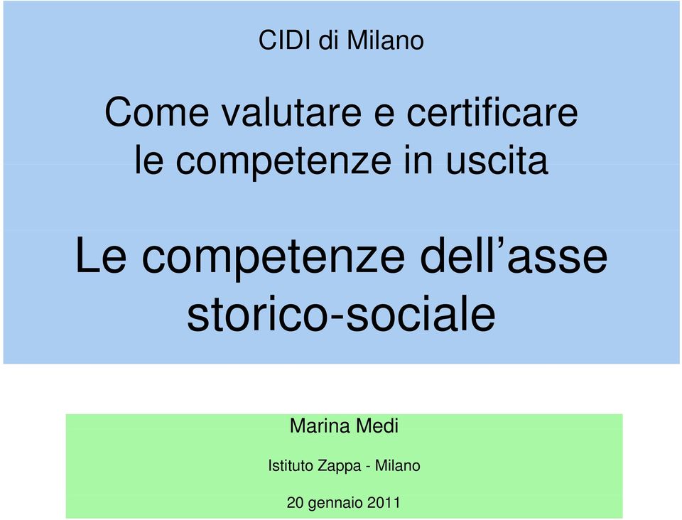 competenze dell asse storico-sociale i