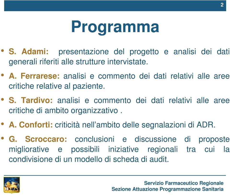 Conforti: criticità nell ambito delle segnalazioni di ADR. G.