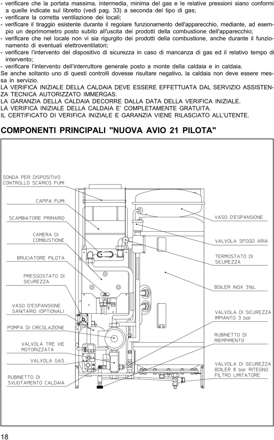 deprimometro posto subito all'uscita dei prodotti della combustione dell'apparecchio; - verificare che nel locale non vi sia rigurgito dei prodotti della combustione, anche durante il funzionamento