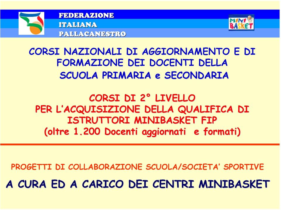 ISTRUTTORI MINIBASKET FIP (oltre 1.