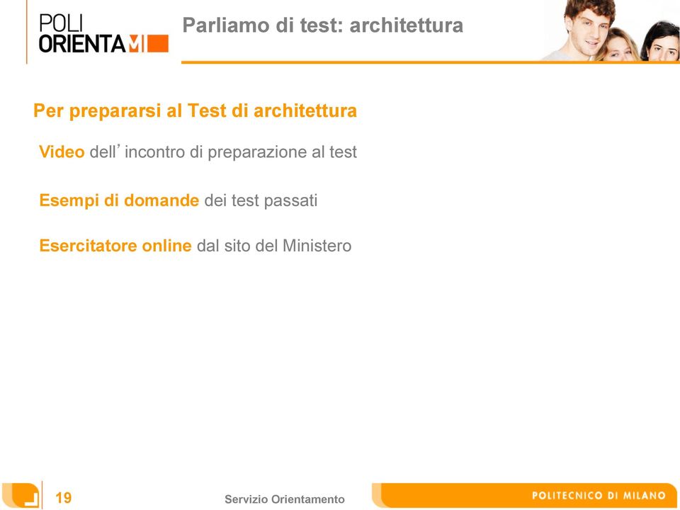 preparazione al test Esempi di domande dei test