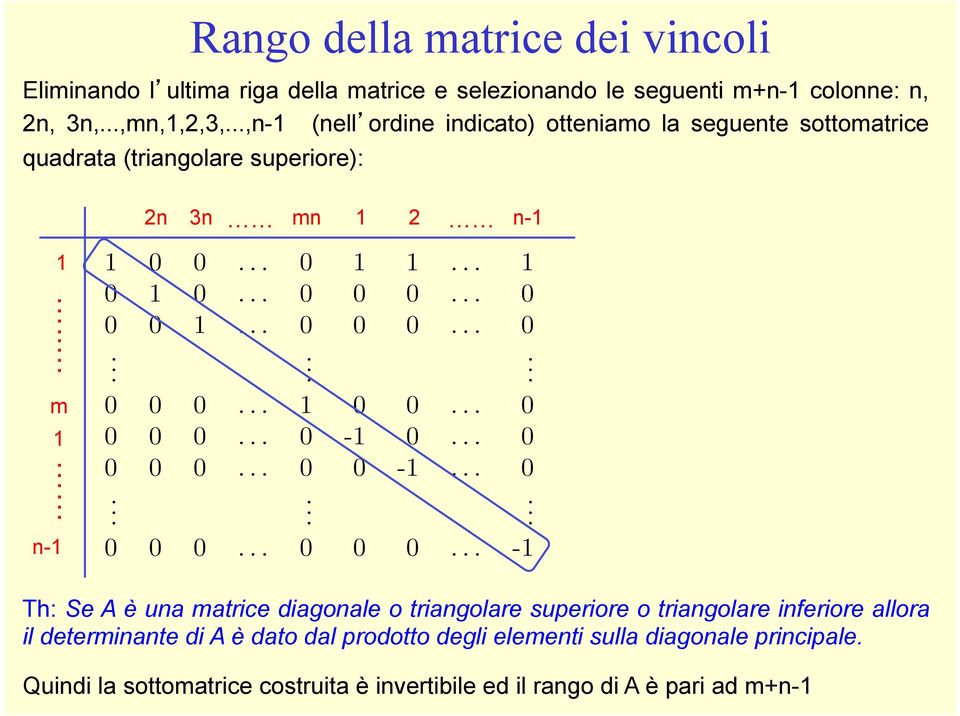 . m Th: Se A è ua matrie diagoale o triagolare superiore o triagolare iferiore allora il determiate di A è