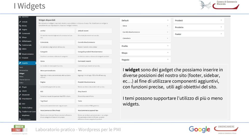 utilizzare componenti aggiuntivi, con funzioni precise, utili agli