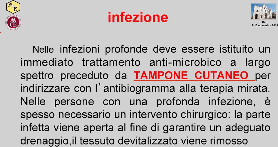 Nelle persone con una profonda infezione, è spesso necessario un intervento chirurgico: la parte