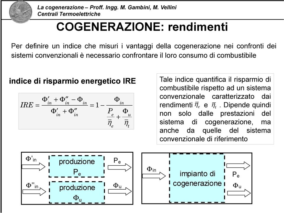 risparmio di combustibile rispetto ad un sistema convenzionale caratterizzato dai rendimenti η e e η t.