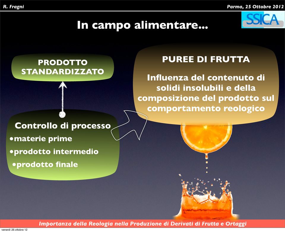 solidi insolubili e della composizione del prodotto sul