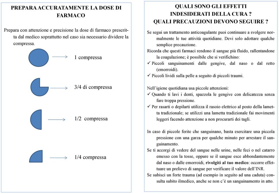 Se segui un trattamento anticoagulante puoi continuare a svolgere normalmente le tue attività quotidiane. Devi solo adottare qualche semplice precauzione.