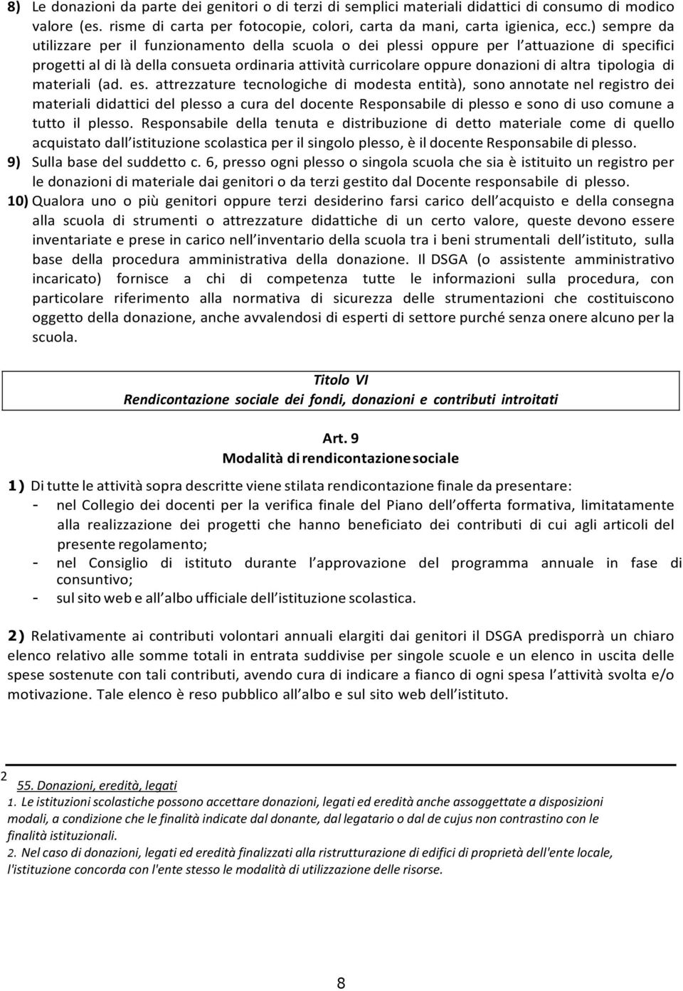 tipologia di materiali (ad. es.