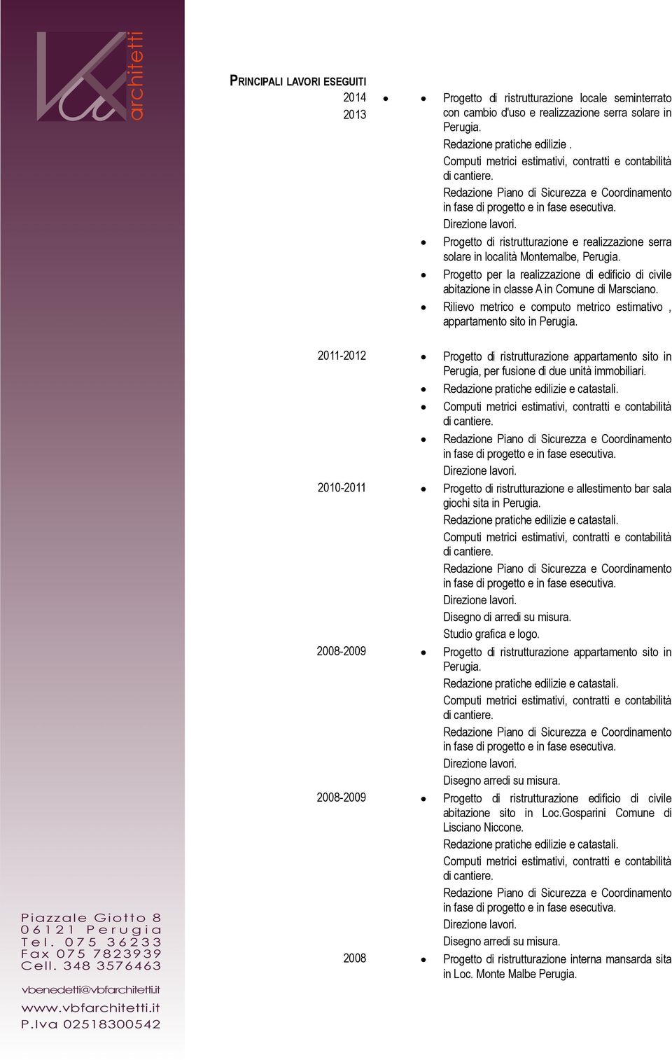 Rilievo metrico e computo metrico estimativo, appartamento sito in 2011-2012 Progetto di ristrutturazione appartamento sito in Perugia, per fusione di due unità immobiliari.