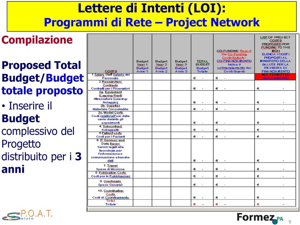 del Progetto distribuito per i 3 anni Lettere