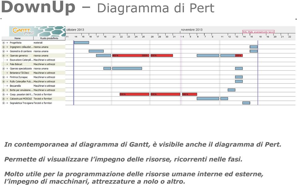 Permette di visualizzare l impegno delle risorse, ricorrenti nelle fasi.