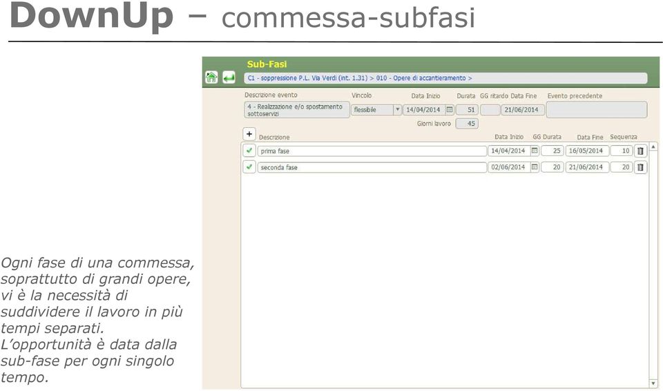 suddividere il lavoro in più tempi separati.