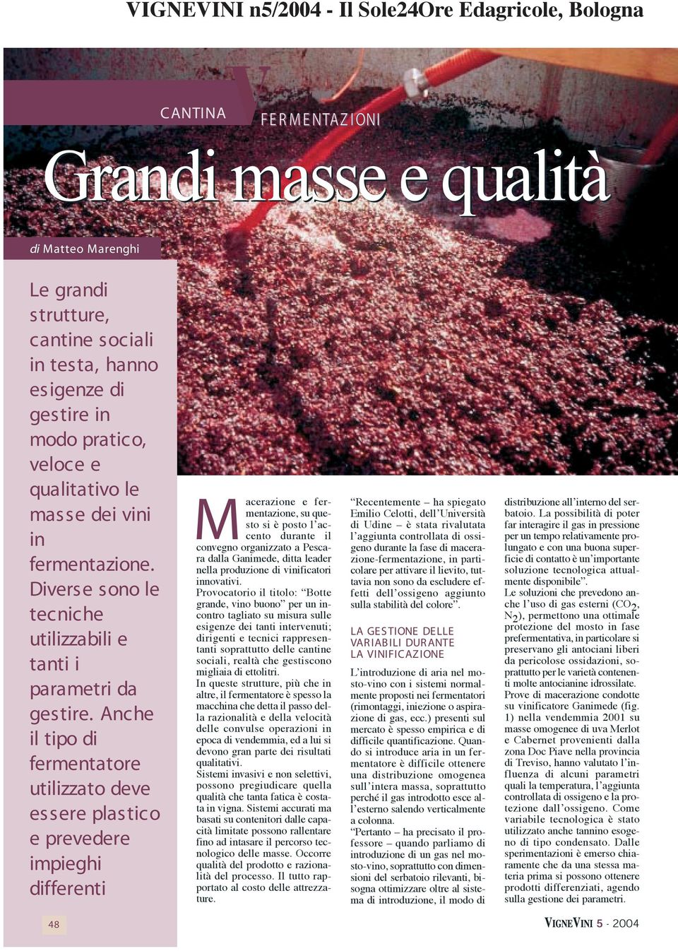 Provocatorio il titolo: Botte grande, vino buono per un incontro tagliato su misura sulle esigenze dei tanti intervenuti; dirigenti e tecnici rappresentanti soprattutto delle cantine sociali, realtà