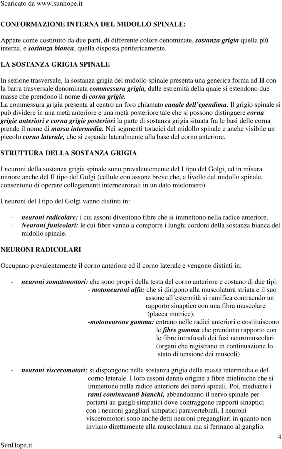 quale si estendono due masse che prendono il nome di corna grigie. La commessura grigia presenta al centro un foro chiamato canale dell ependima.