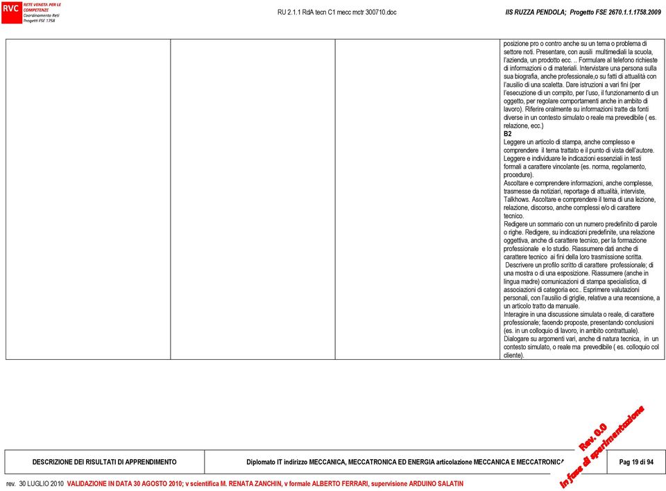 Dare istruzioni a vari fini (per l esecuzione di un compito, per l uso, il funzionamento di un oggetto, per regolare comportamenti anche in ambito di lavoro).