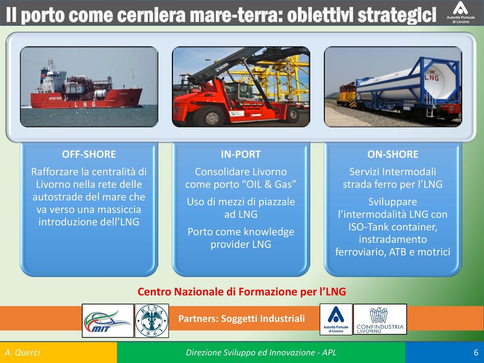 knowledge provider LNG ON-SHORE Servizi Intermodali strada ferro per l LNG Sviluppare l intermodalità LNG con ISO-Tank container, instradamento